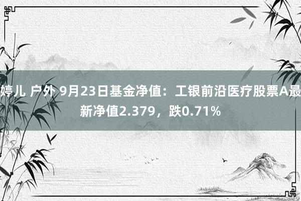 婷儿 户外 9月23日基金净值：工银前沿医疗股票A最新净值2.379，跌0.71%