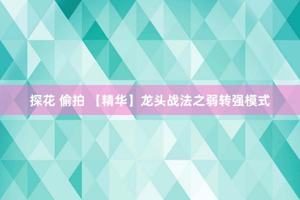 探花 偷拍 【精华】龙头战法之弱转强模式