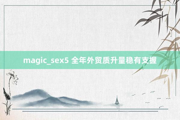 magic_sex5 全年外贸质升量稳有支握