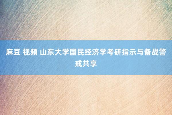 麻豆 视频 山东大学国民经济学考研指示与备战警戒共享