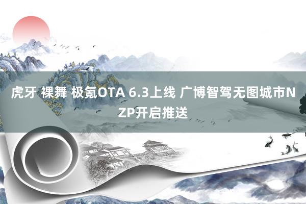 虎牙 裸舞 极氪OTA 6.3上线 广博智驾无图城市NZP开启推送