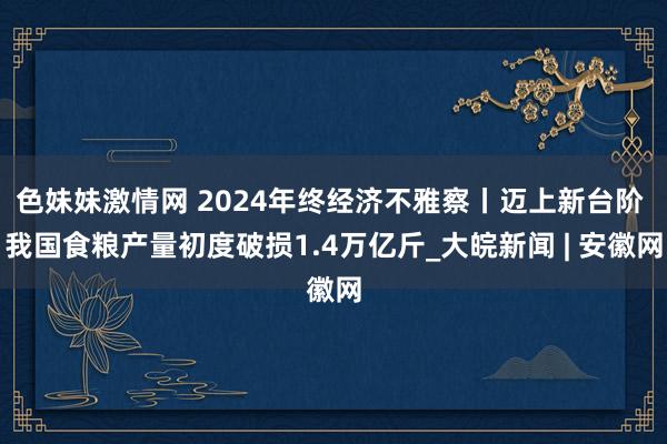 色妹妹激情网 2024年终经济不雅察丨迈上新台阶 我国食粮产量初度破损1.4万亿斤_大皖新闻 | 安徽网