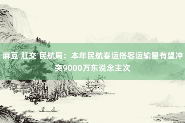 麻豆 肛交 民航局：本年民航春运搭客运输量有望冲突9000万东说念主次