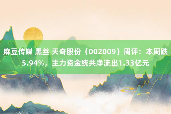 麻豆传媒 黑丝 天奇股份（002009）周评：本周跌5.94%，主力资金统共净流出1.33亿元