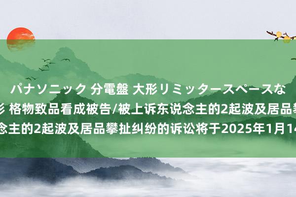 パナソニック 分電盤 大形リミッタースペースなし 露出・半埋込両用形 格物致品看成被告/被上诉东说念主的2起波及居品攀扯纠纷的诉讼将于2025年1月14日开庭