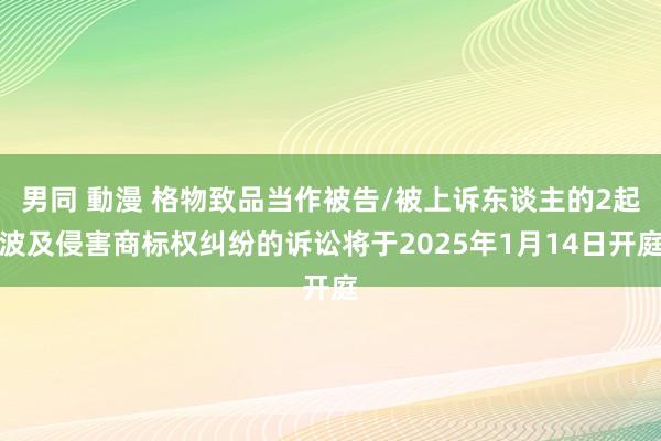 男同 動漫 格物致品当作被告/被上诉东谈主的2起波及侵害商标权纠纷的诉讼将于2025年1月14日开庭