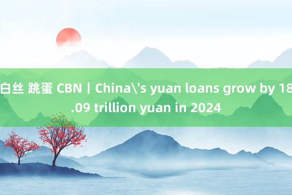 白丝 跳蛋 CBN丨China's yuan loans grow by 18.09 trillion yuan in 2024