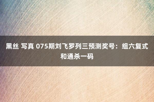 黑丝 写真 075期刘飞罗列三预测奖号：组六复式和通杀一码